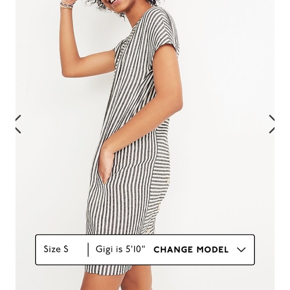 Madewell Dresses & Skirts - Madewell - Stripe-Play Button-Back Tee Dress